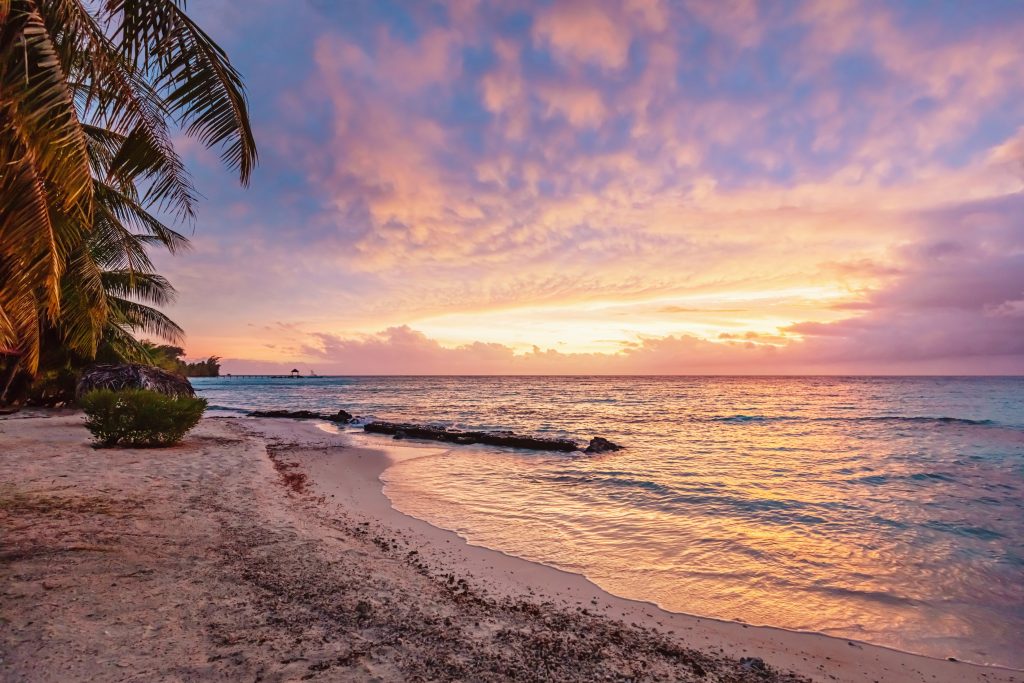 Pink Sunset in Korotogo Coast Viti Levu, Fiji 