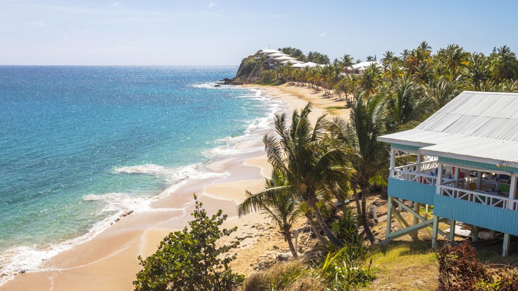 Caribbean beach. Carlisle Bay, Antigua and Barbuda