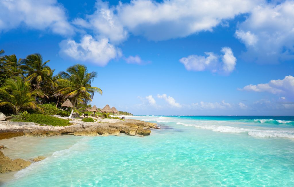 Tulum Caribbean beach in Riviera Maya