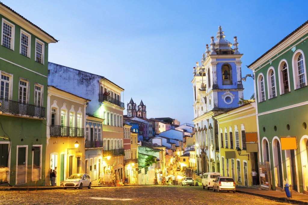 Colorful Colonial Houses at Pelourinho, Salvador, Bahia, Brazil