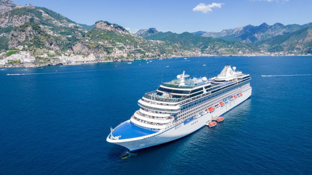 Oceania Cruises ship Riviera off the Amalfi coast - Viking Travel