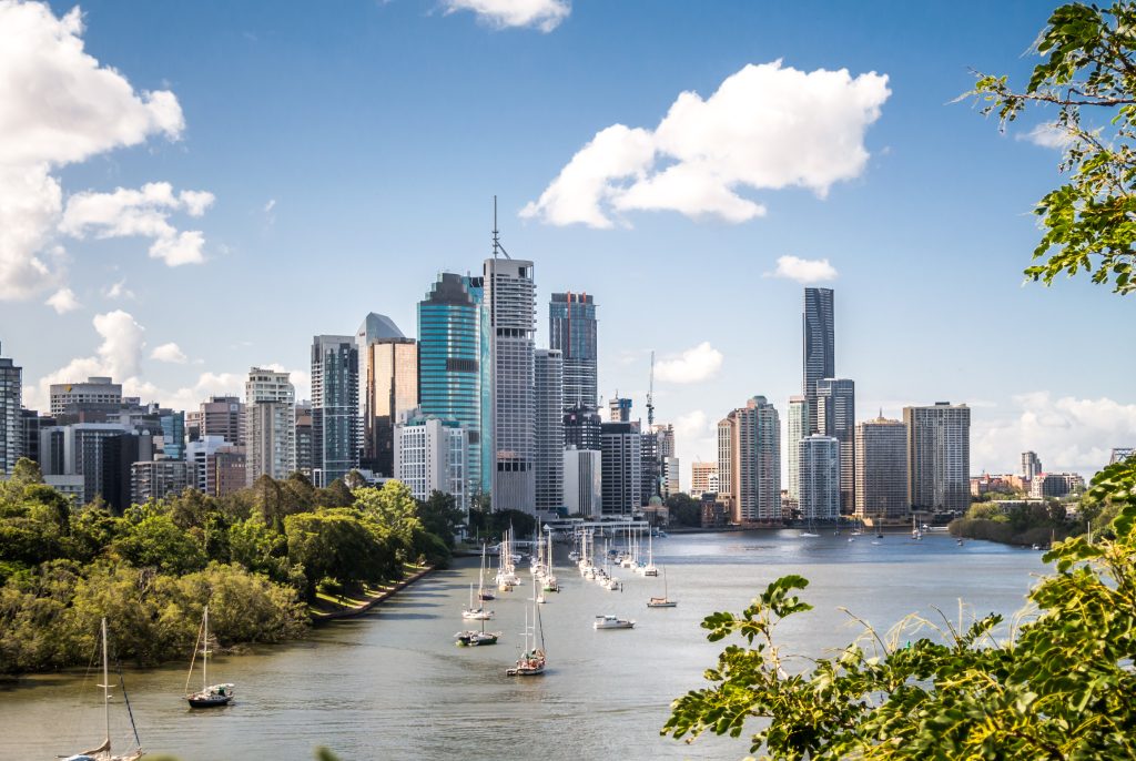 Brisbane Skyline. View of skyscrapers from Kangaroo Point - Viking Travel